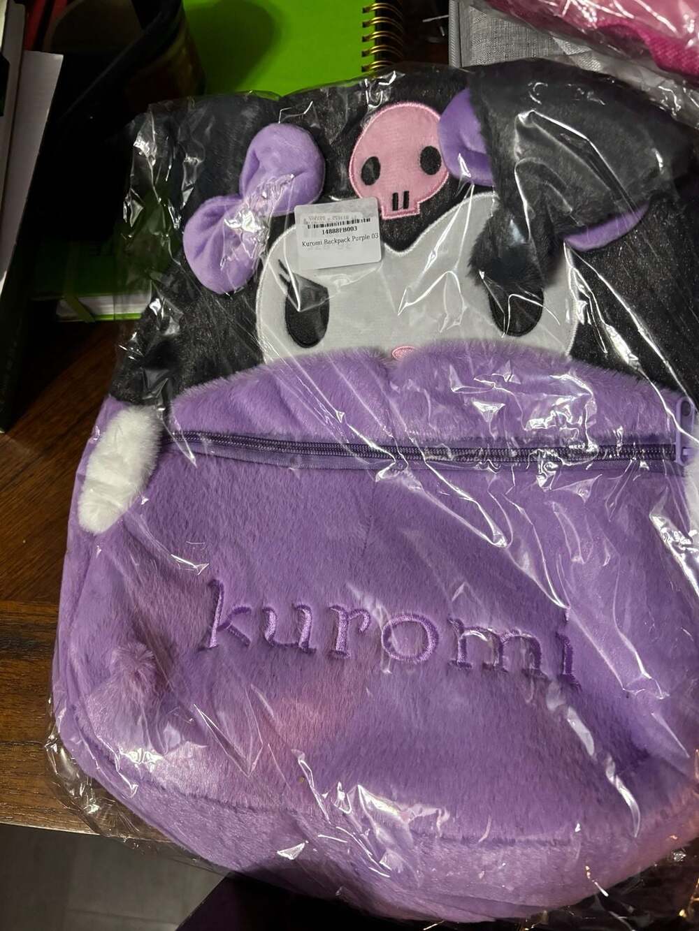 Sanrio Kuromi Fuzzy Plush Character Backpack